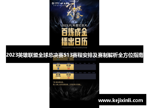 2023英雄联盟全球总决赛S13赛程安排及赛制解析全方位指南 2023英雄联盟全球总决赛S13赛程安排及赛制解析全方位指南