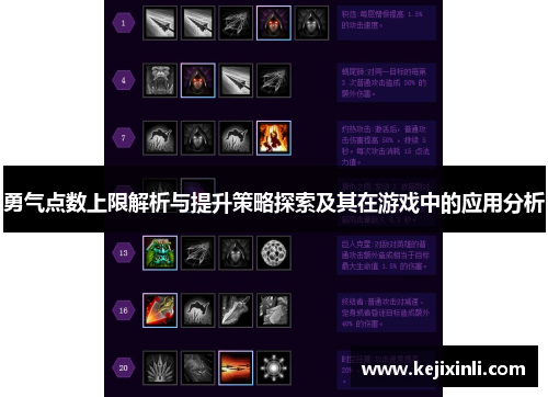 勇气点数上限解析与提升策略探索及其在游戏中的应用分析 勇气点数上限解析与提升策略探索及其在游戏中的应用分析